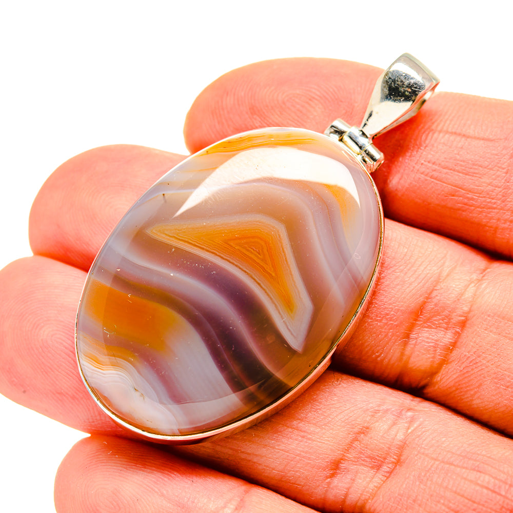 Orange Botswana Agate Pendants handcrafted by Anasilvercos - PD753250