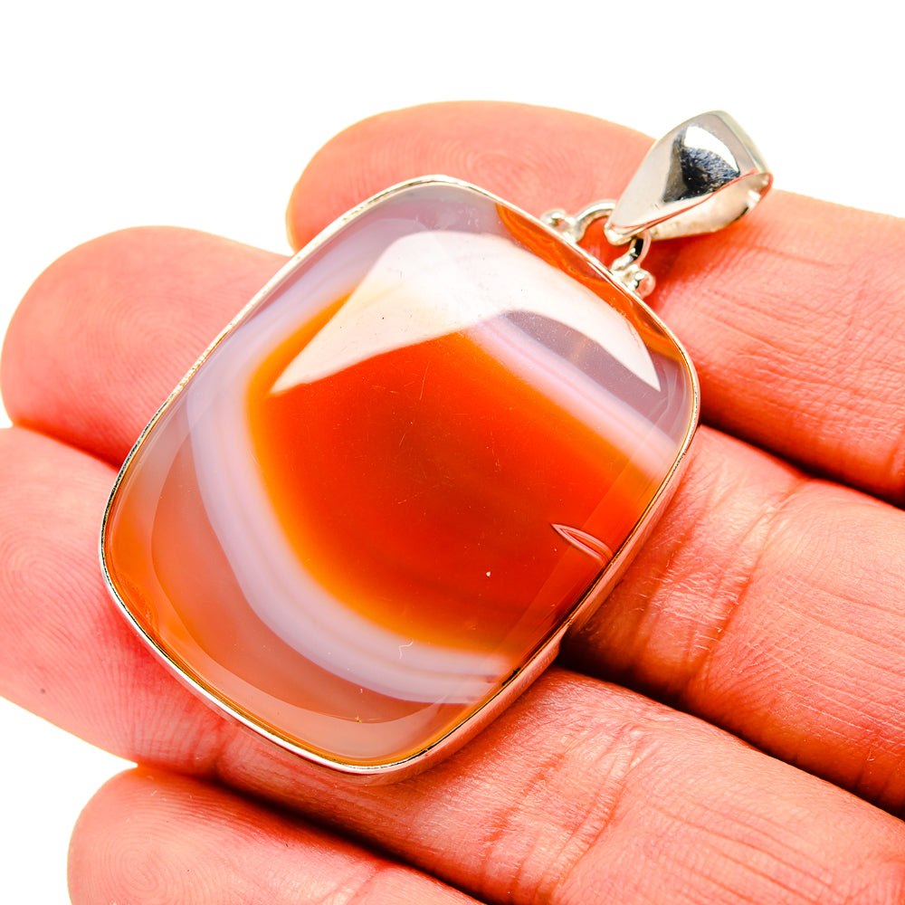 Orange Botswana Agate Pendants handcrafted by Anasilvercos - PD753251