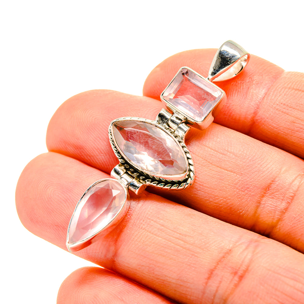 Rose Quartz Pendants handcrafted by Anasilvercos - PD753263