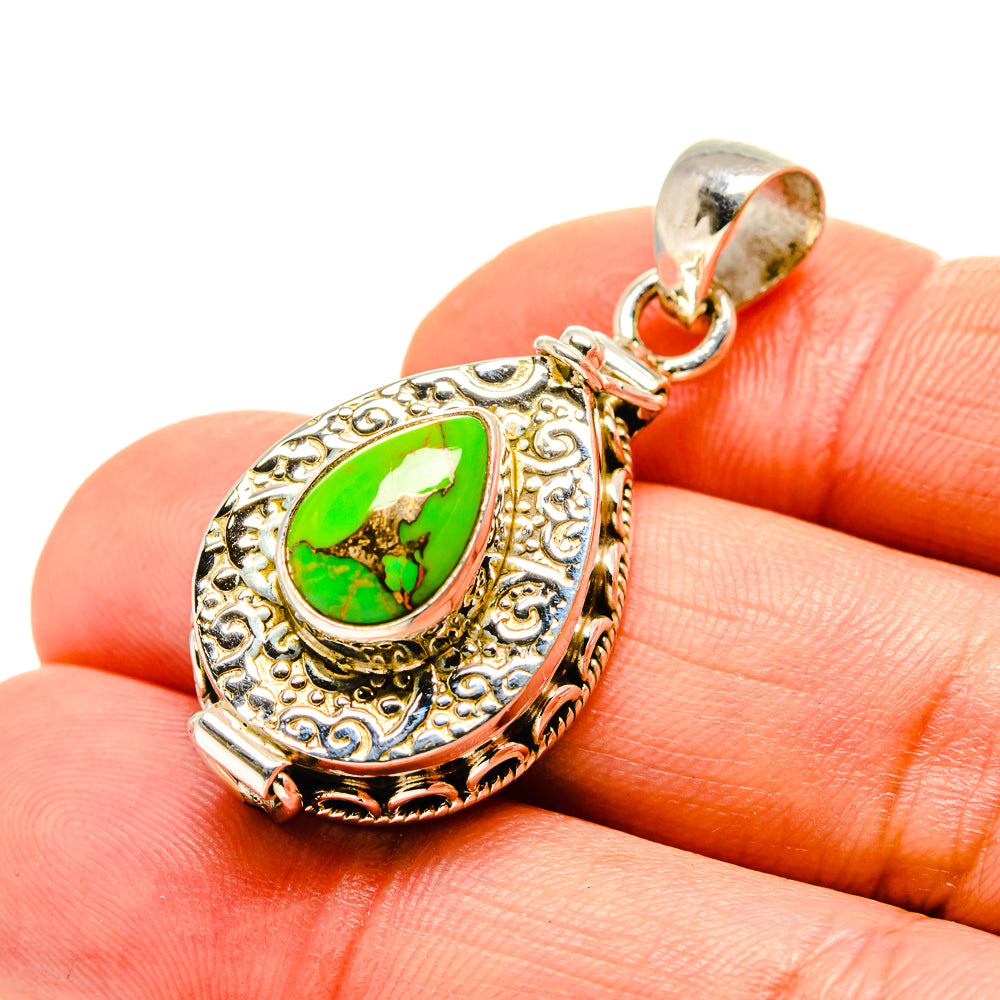 Green Copper Composite Turquoise Pendants handcrafted by Anasilvercos - PD753287