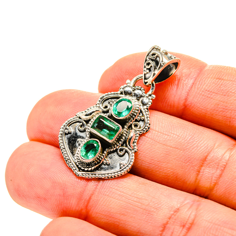 Zambian Emerald Pendants handcrafted by Anasilvercos - PD753301