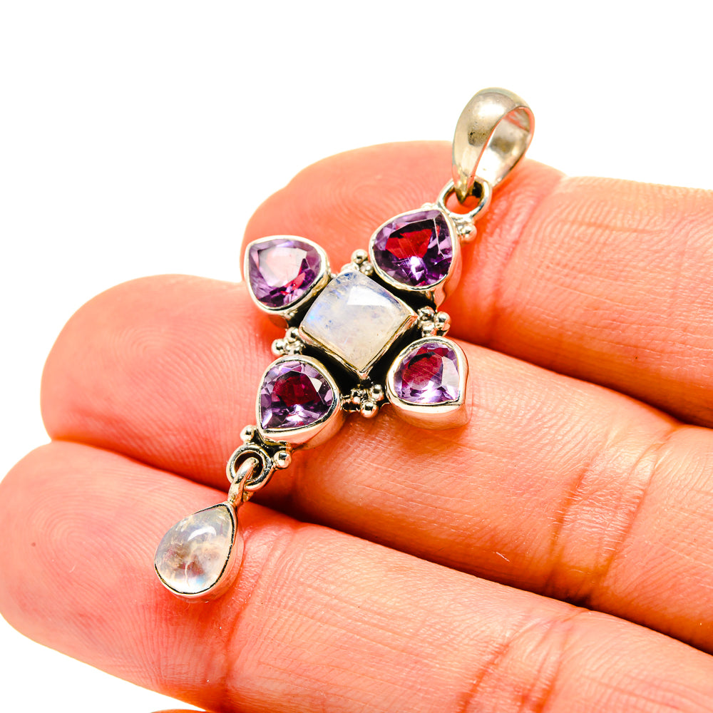 Rainbow Moonstone Pendants handcrafted by Anasilvercos - PD753318