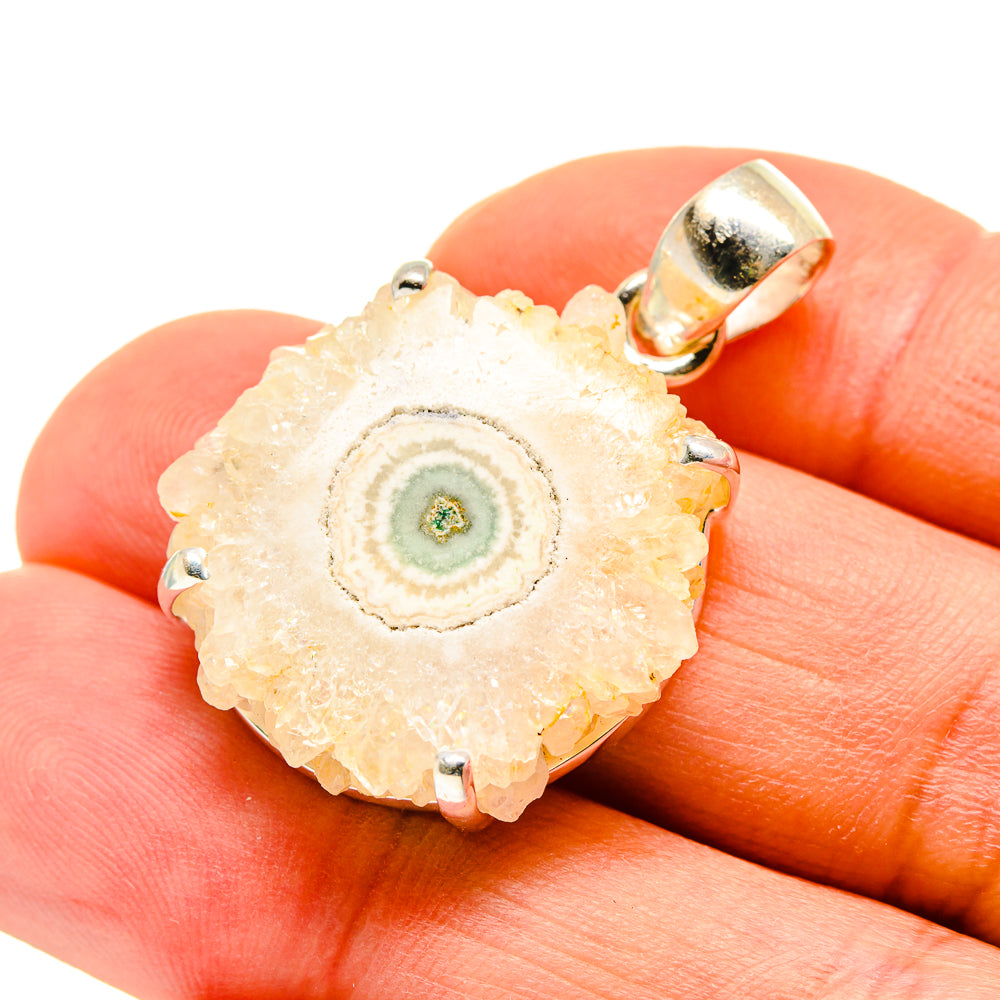 White Solar Quartz Pendants handcrafted by Anasilvercos - PD753360