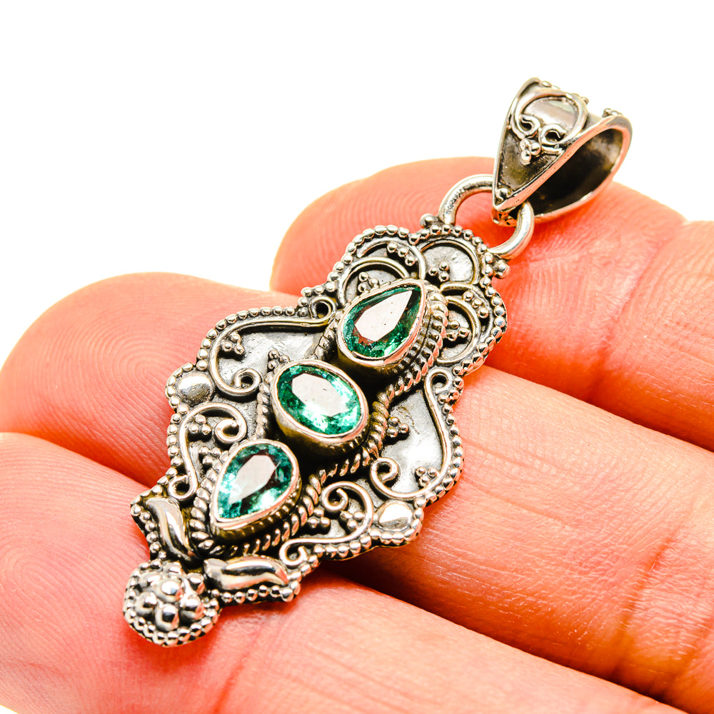 Blue Topaz Pendants handcrafted by Anasilvercos - PD753373