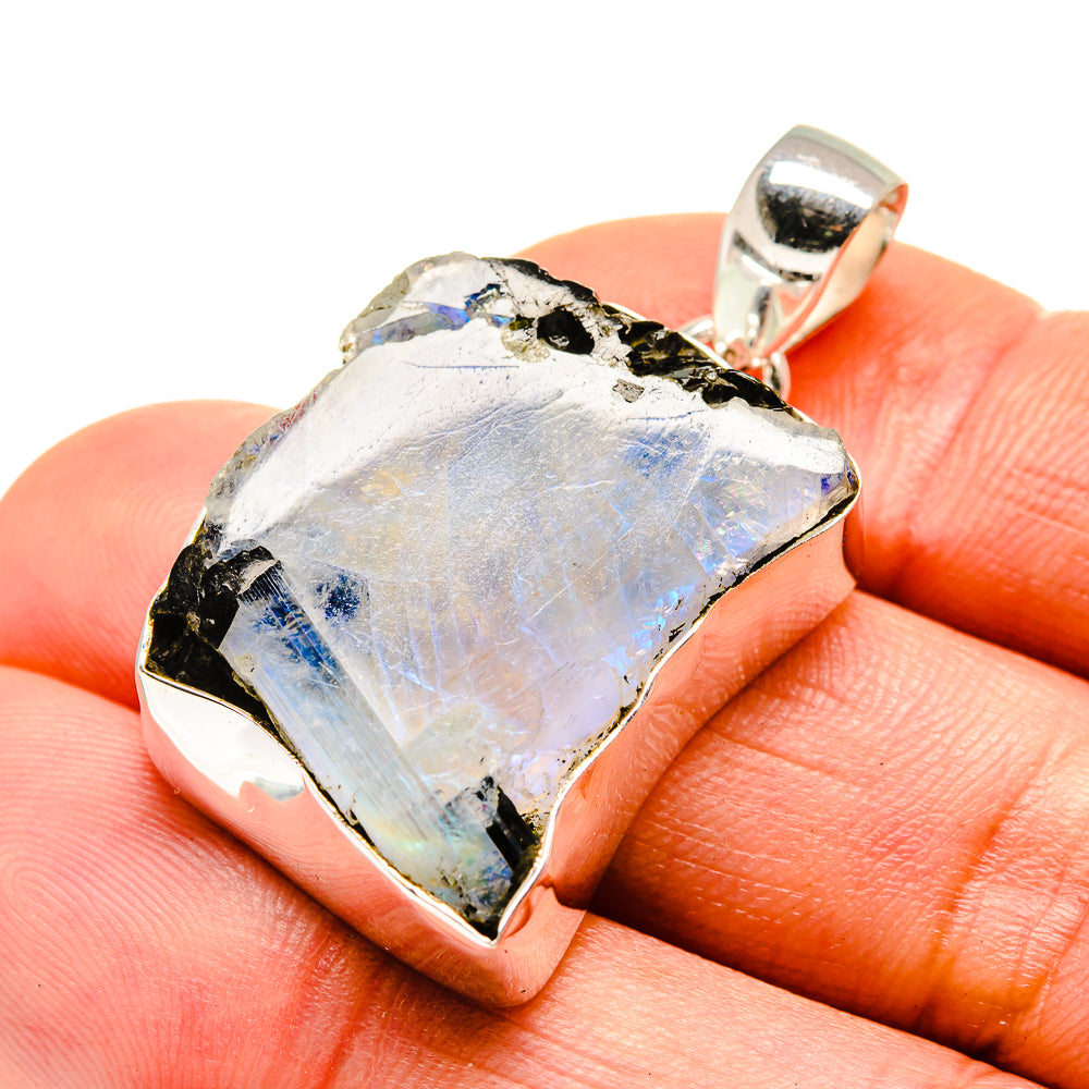 Rainbow Moonstone Pendants handcrafted by Anasilvercos - PD753430