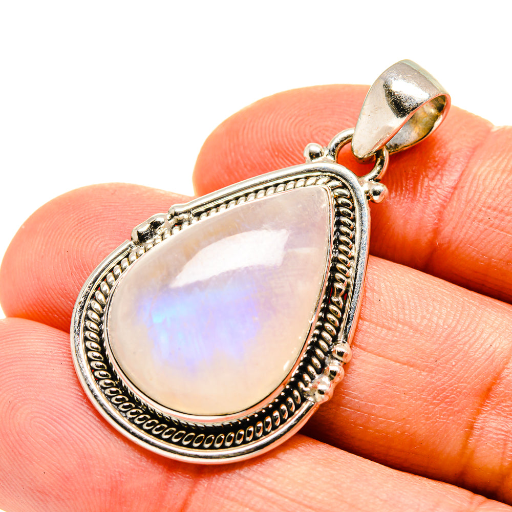 Rainbow Moonstone Pendants handcrafted by Anasilvercos - PD753436