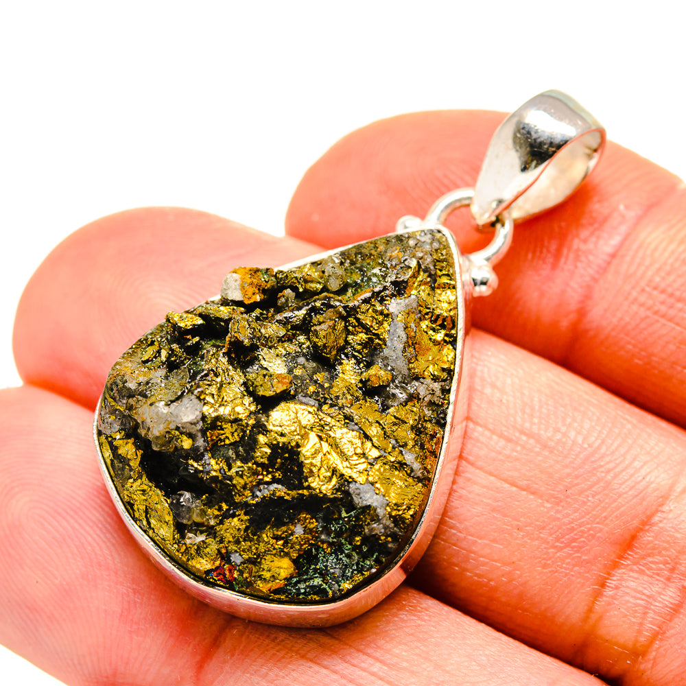 Spectro Pyrite Druzy Pendants handcrafted by Anasilvercos - PD753444