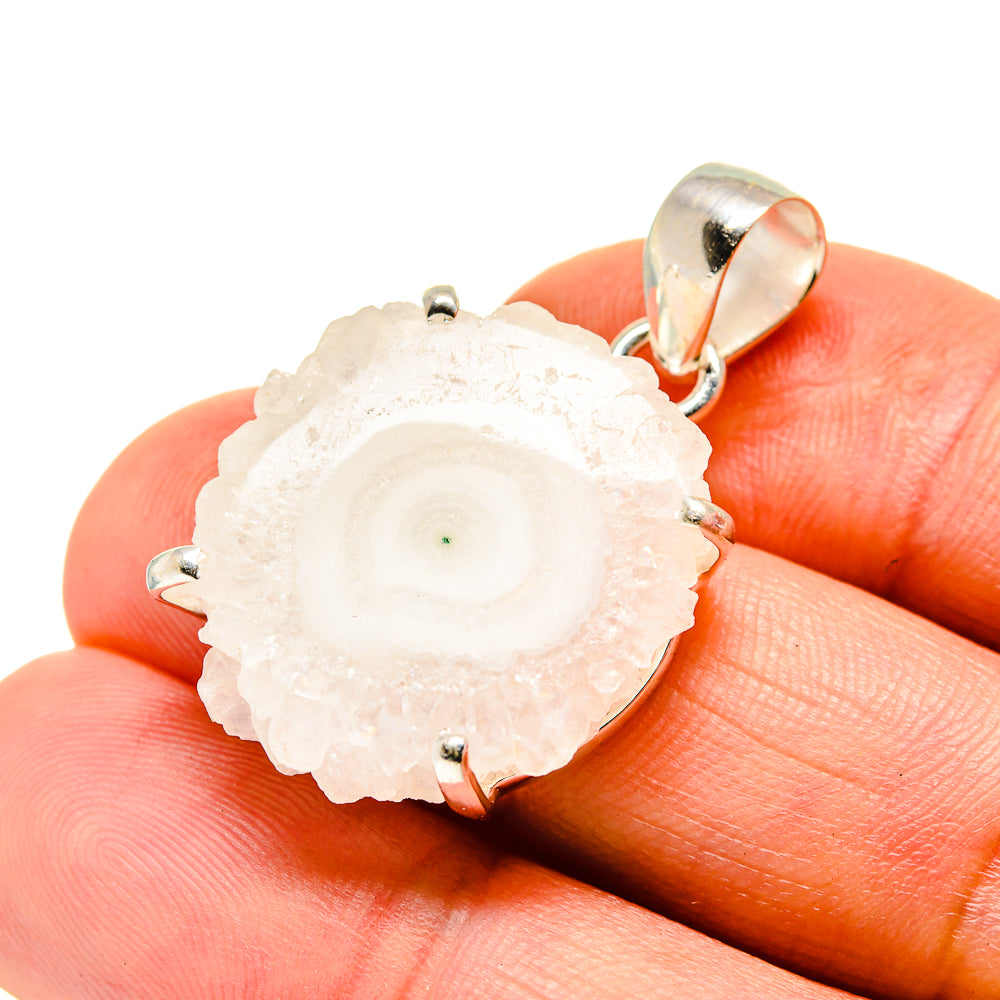 White Solar Quartz Pendants handcrafted by Anasilvercos - PD753465