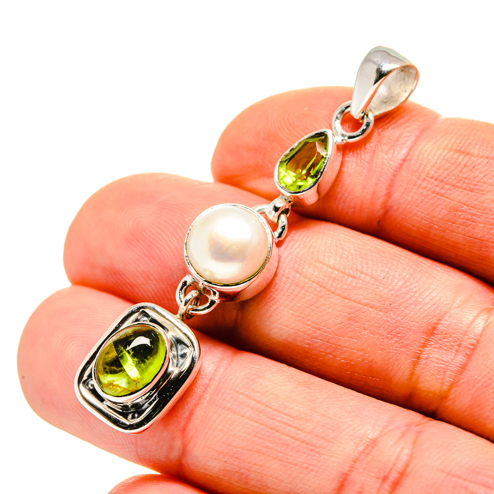 Green Tourmaline Pendants handcrafted by Anasilvercos - PD753495