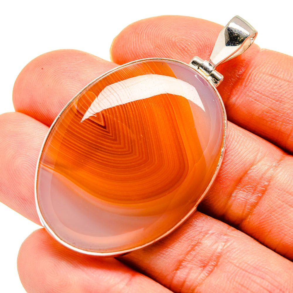 Orange Botswana Agate Pendants handcrafted by Anasilvercos - PD753501