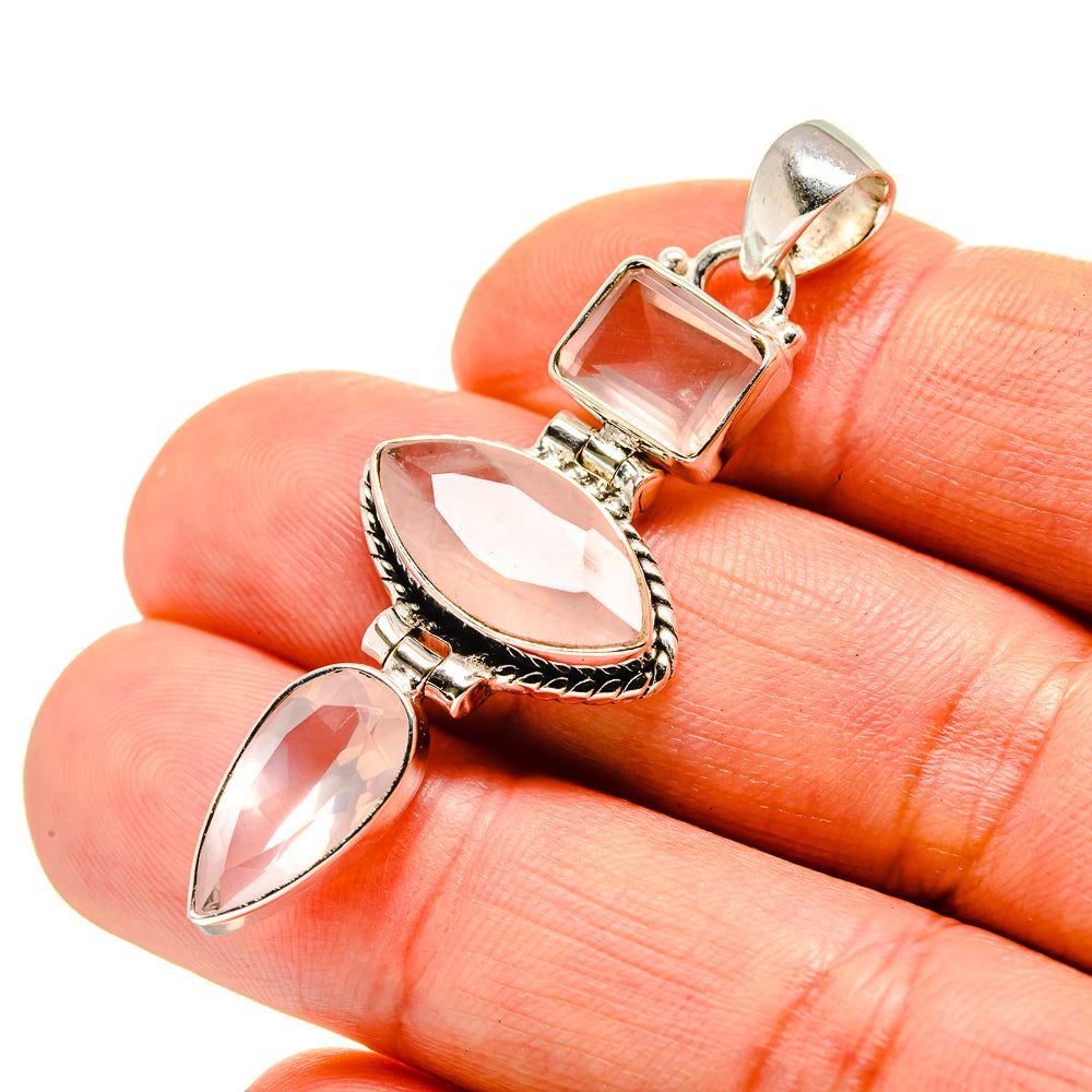 Rose Quartz Pendants handcrafted by Anasilvercos - PD753507