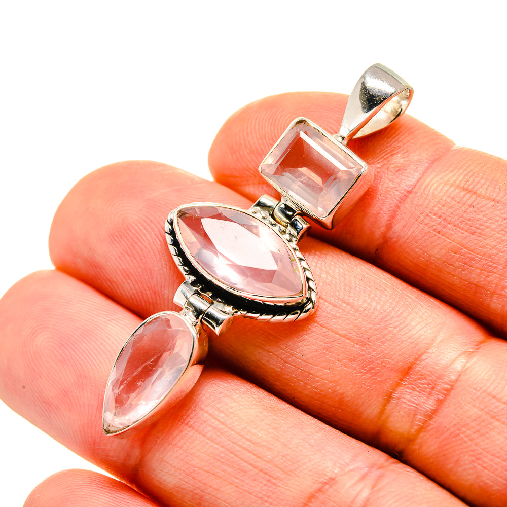 Rose Quartz Pendants handcrafted by Anasilvercos - PD753516