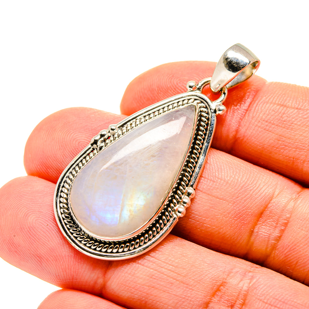 Rainbow Moonstone Pendants handcrafted by Anasilvercos - PD753558