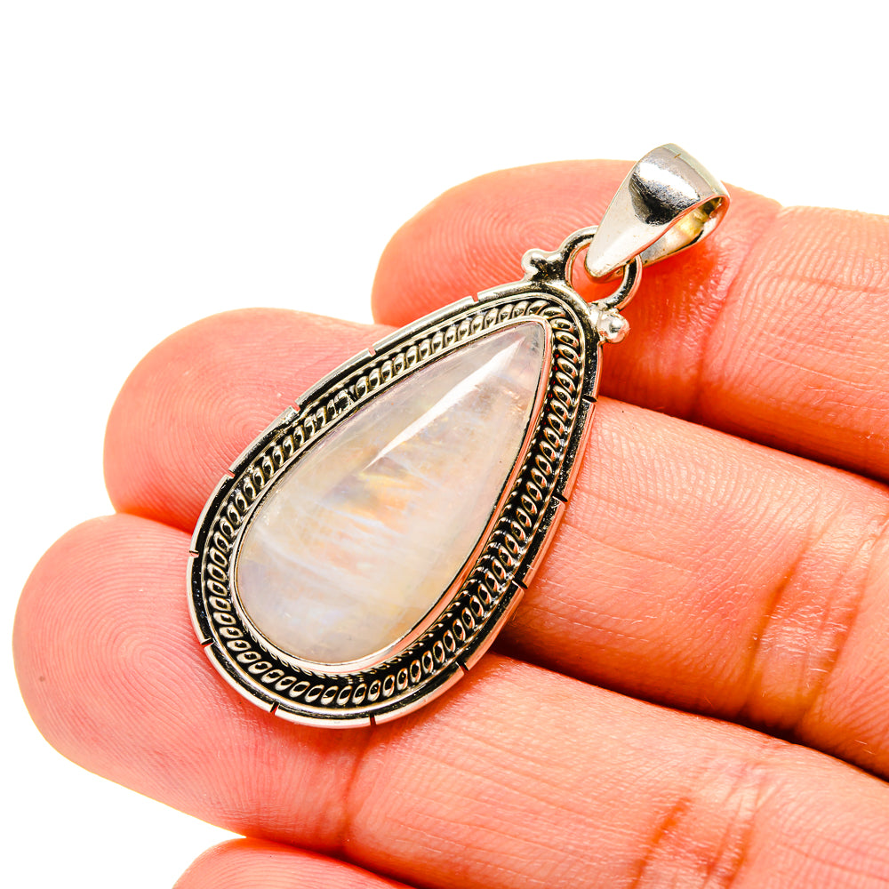 Rainbow Moonstone Pendants handcrafted by Anasilvercos - PD753564