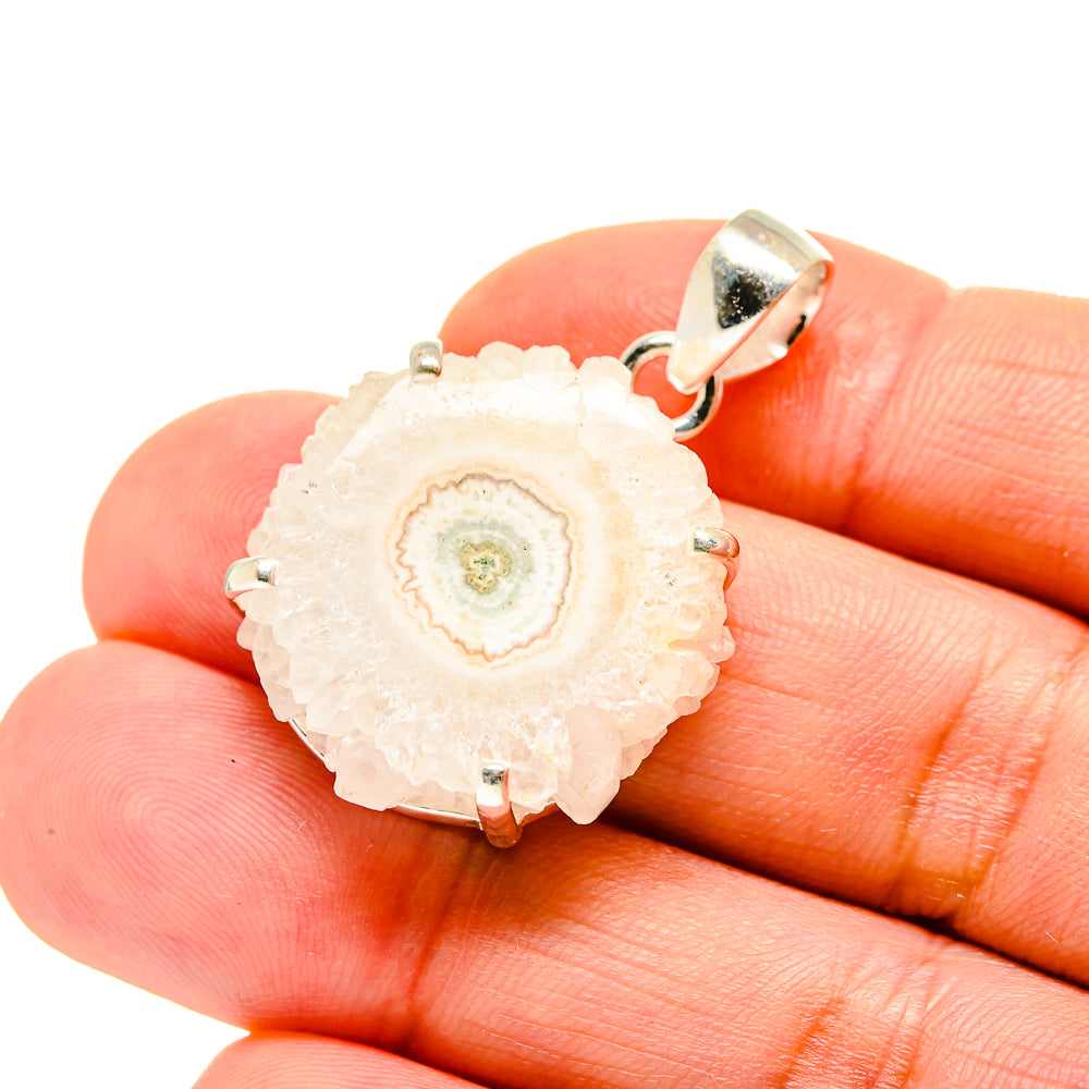 White Solar Quartz Pendants handcrafted by Anasilvercos - PD753573