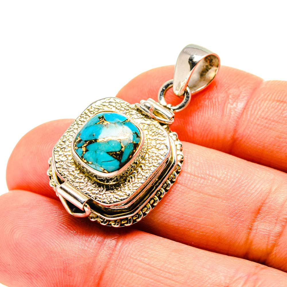 Blue Copper Composite Turquoise Pendants handcrafted by Anasilvercos - PD753584