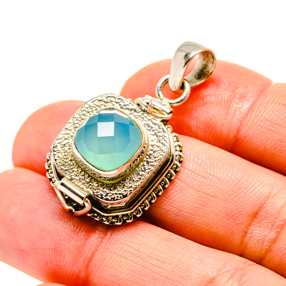 Aqua Chalcedony Pendants handcrafted by Anasilvercos - PD753585