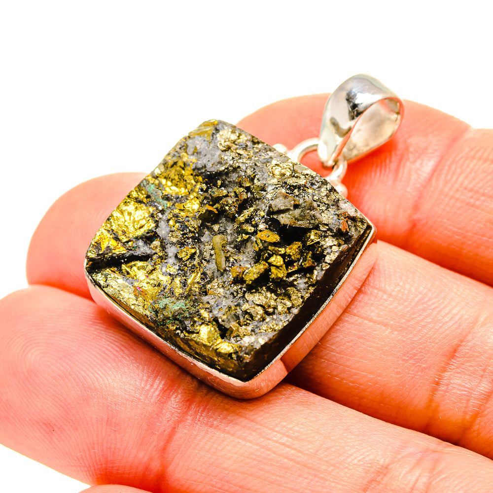 Spectro Pyrite Agate Pendants handcrafted by Anasilvercos - PD753590