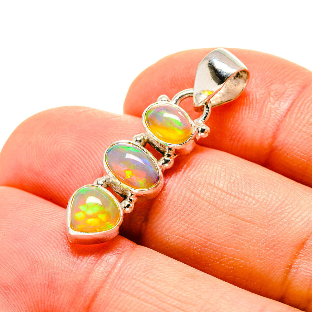Ethiopian Opal Pendants handcrafted by Anasilvercos - PD753592