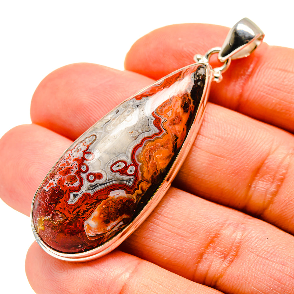 Crazy Lace Agate Pendants handcrafted by Anasilvercos - PD753608