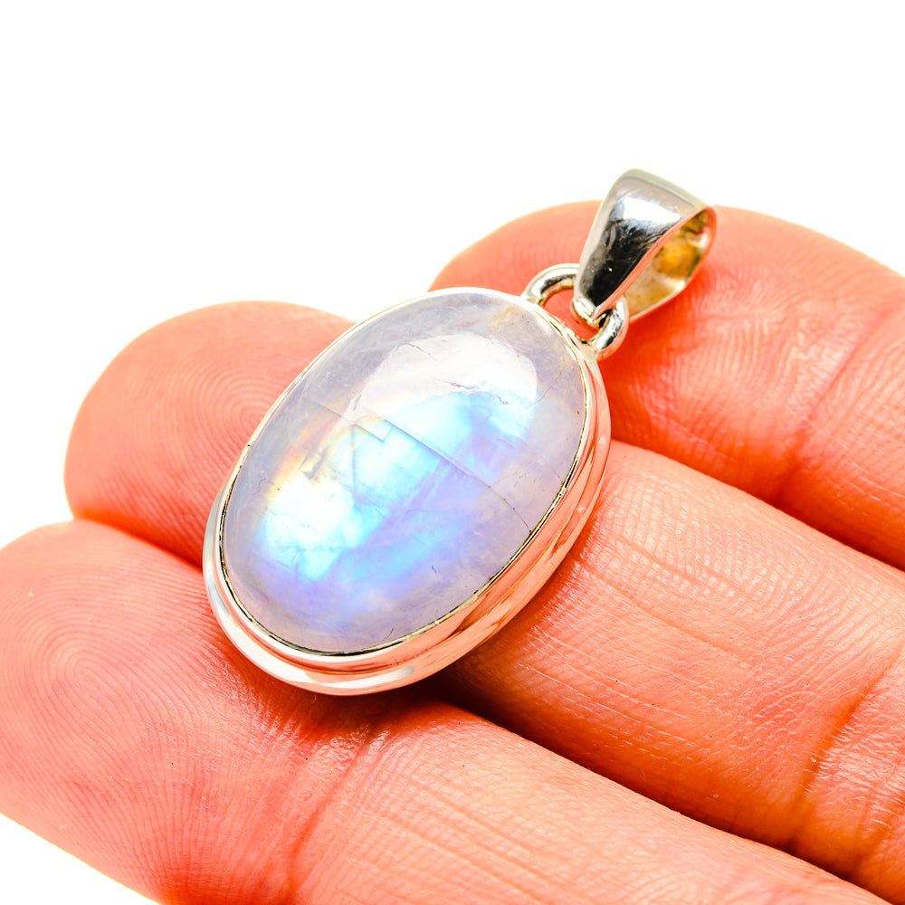 Rainbow Moonstone Pendants handcrafted by Anasilvercos - PD753624