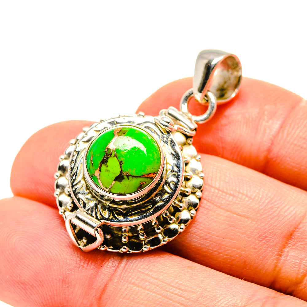 Green Copper Composite Turquoise Pendants handcrafted by Anasilvercos - PD753630