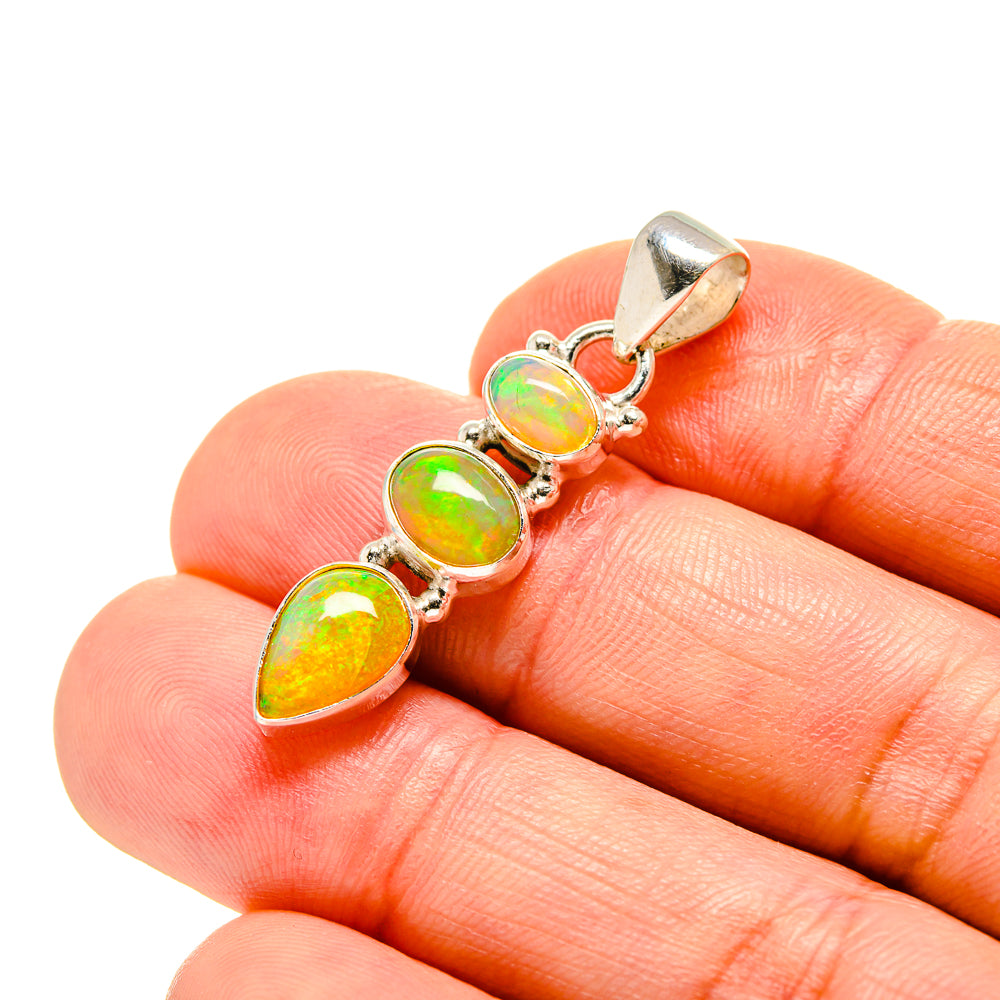 Ethiopian Opal Pendants handcrafted by Anasilvercos - PD753666