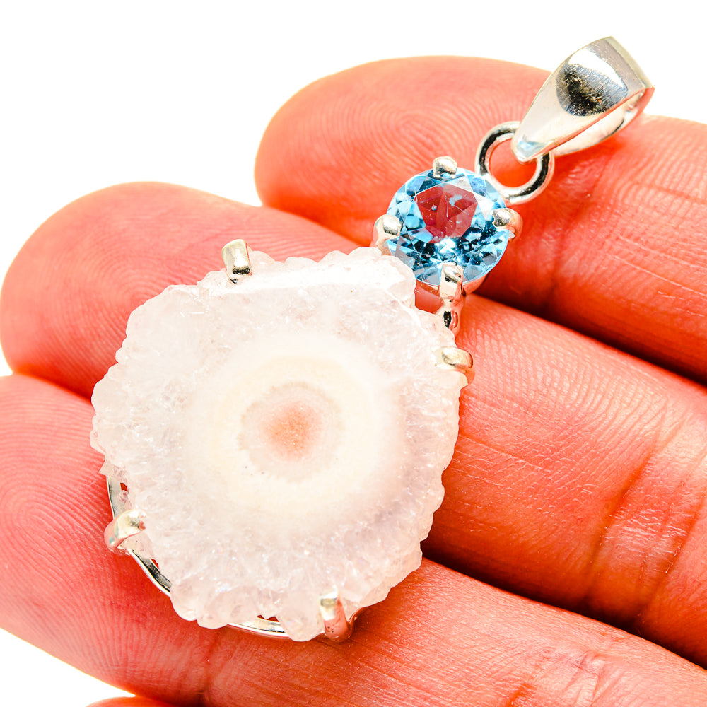 White Solar Quartz Pendants handcrafted by Anasilvercos - PD753698