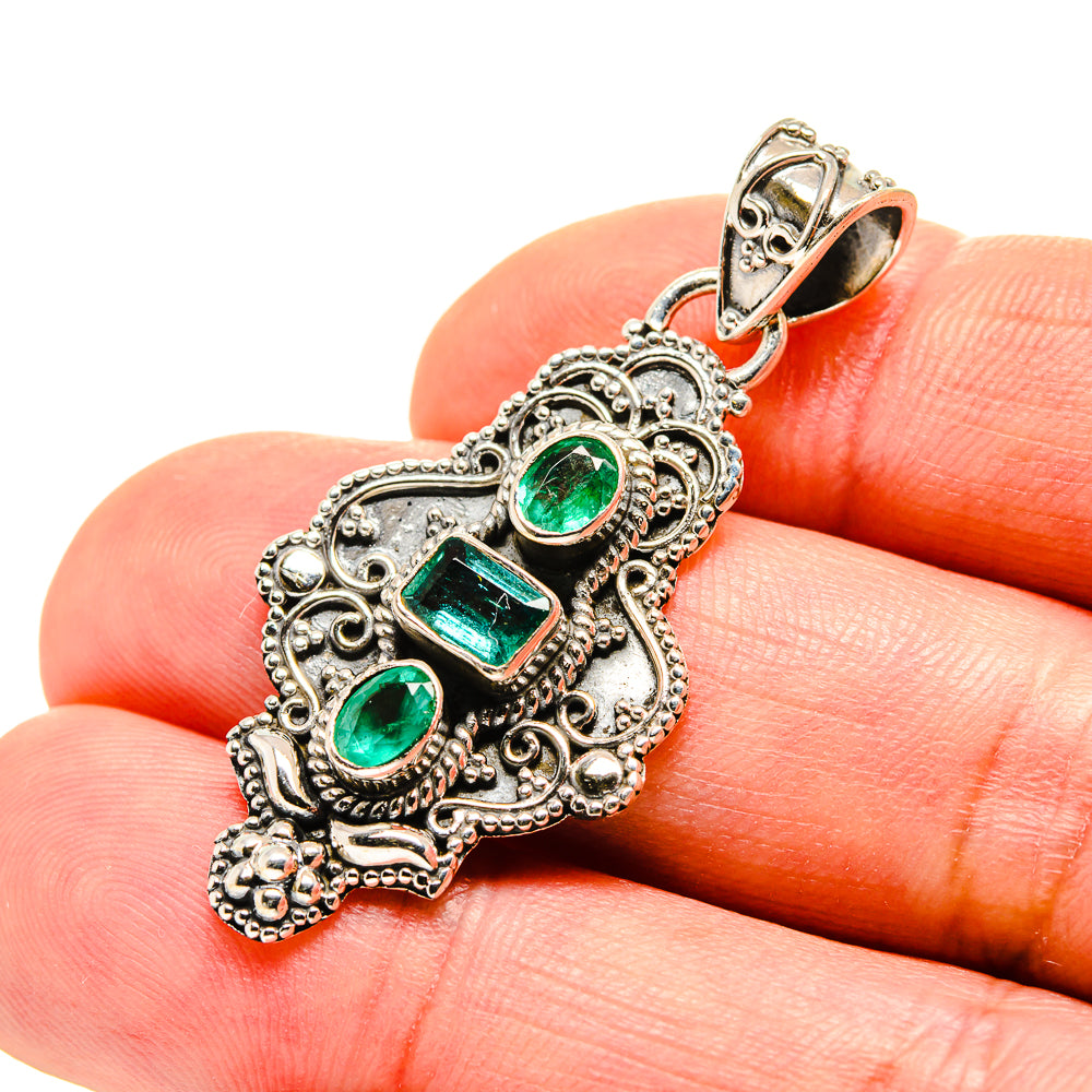 Zambian Emerald Pendants handcrafted by Anasilvercos - PD753704