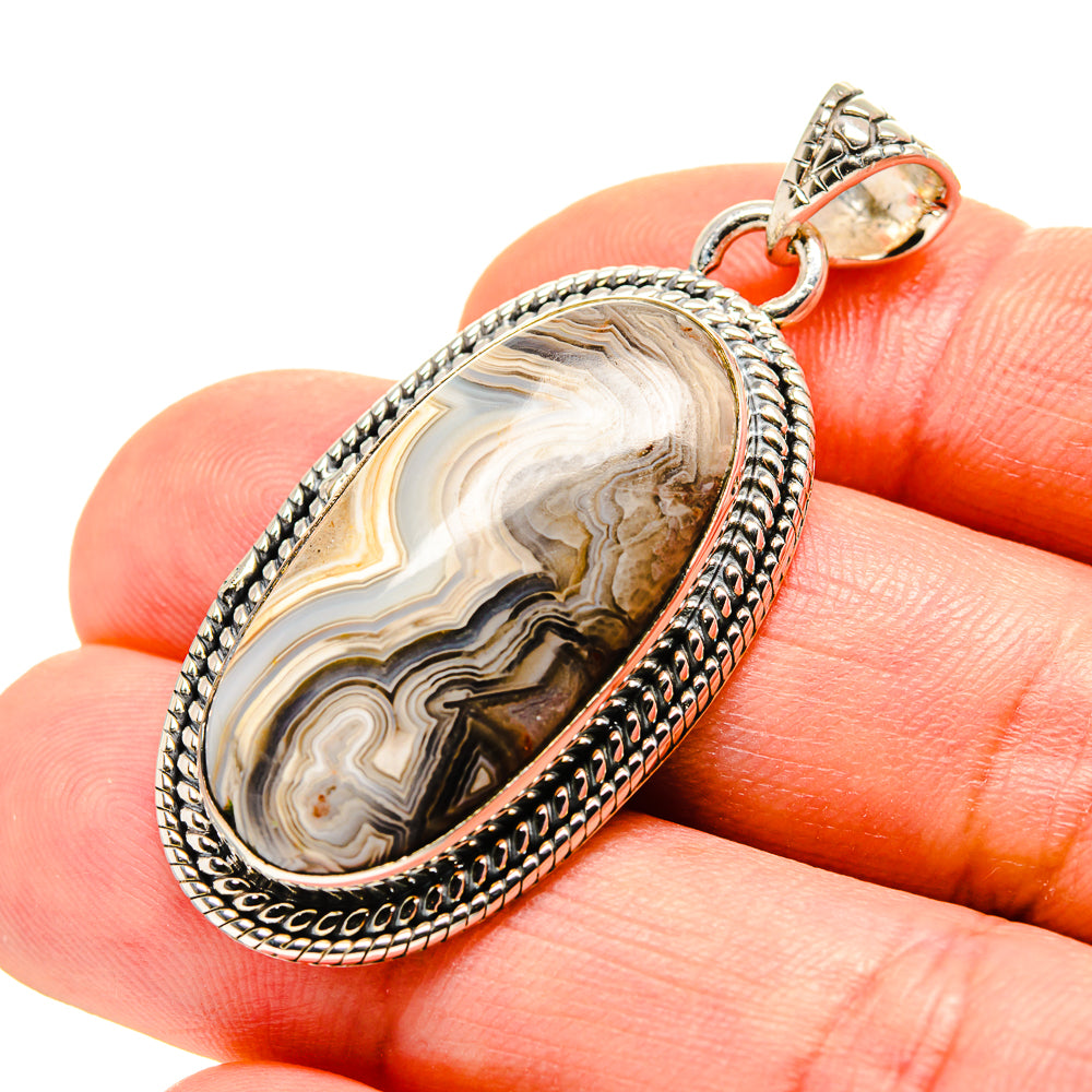 Laguna Lace Agate Pendants handcrafted by Anasilvercos - PD753707