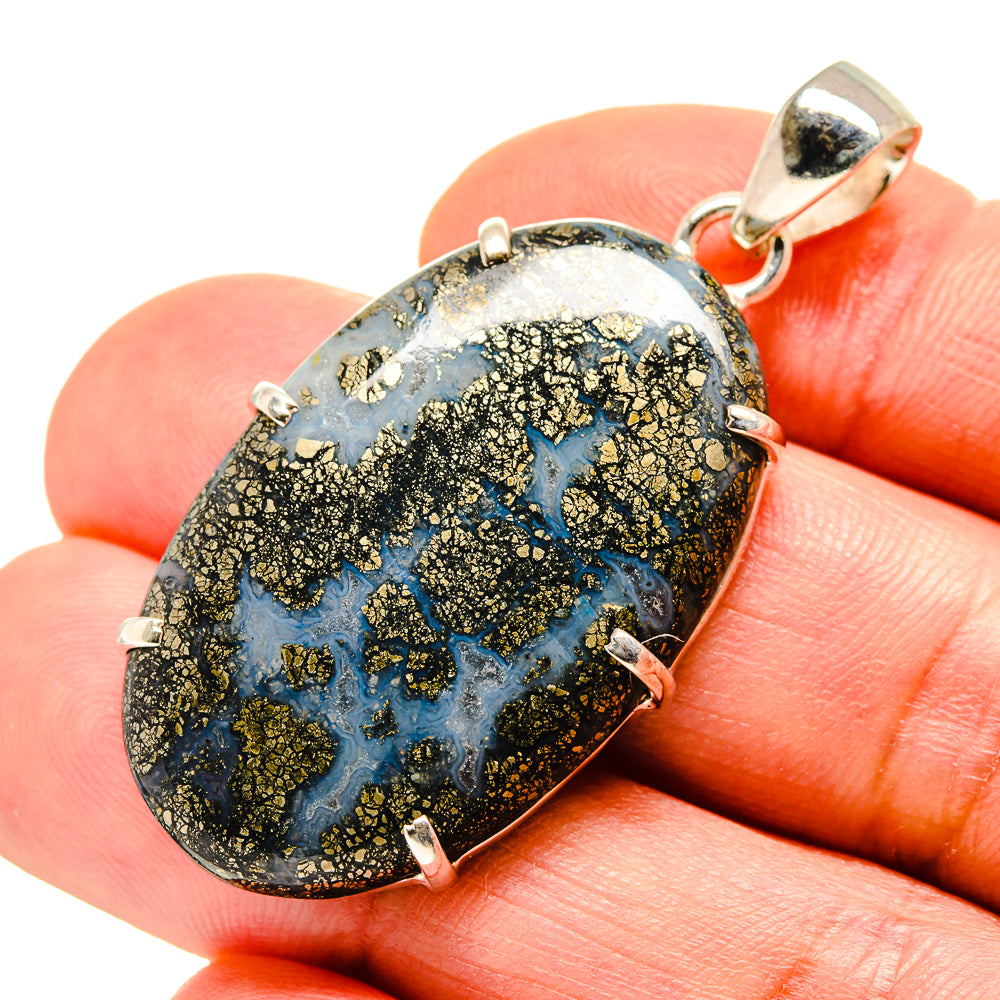 Pyrite Agate Pendants handcrafted by Anasilvercos - PD753710