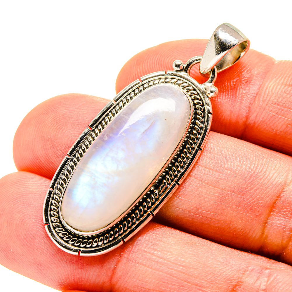 Rainbow Moonstone Pendants handcrafted by Anasilvercos - PD753713