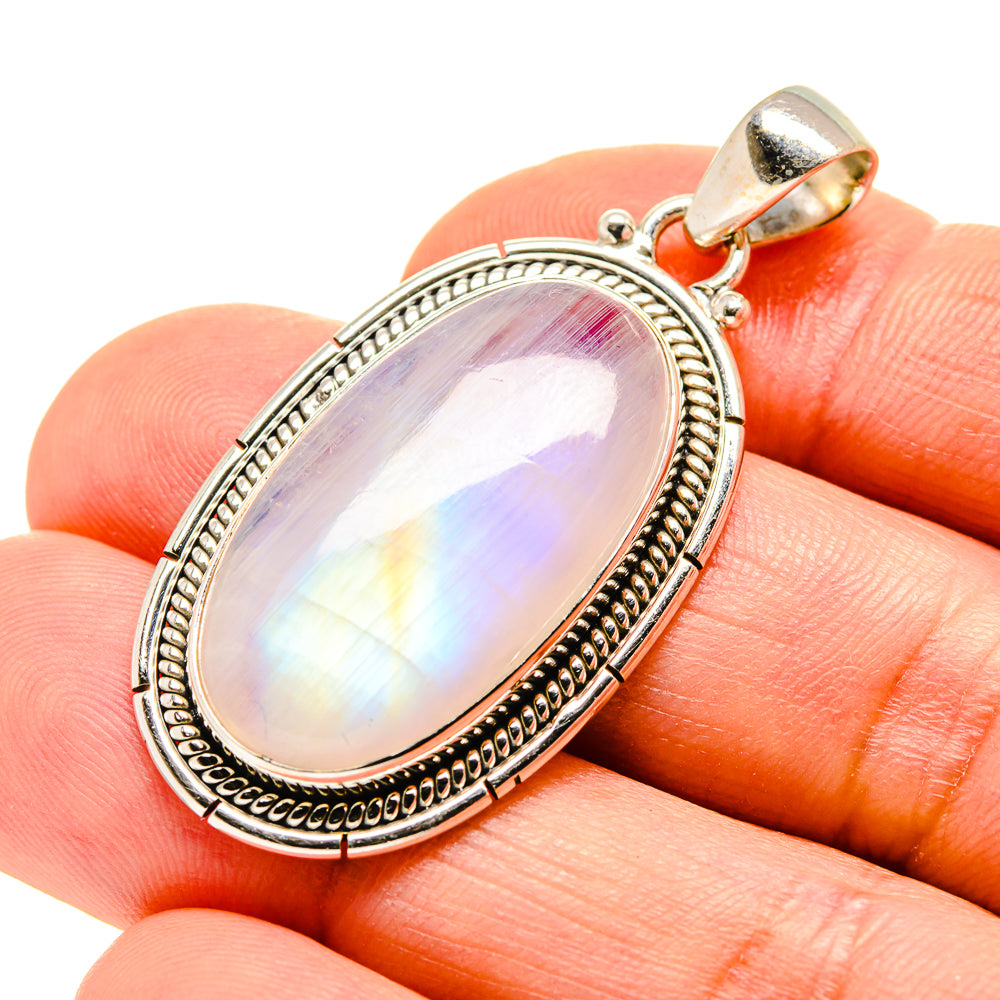 Rainbow Moonstone Pendants handcrafted by Anasilvercos - PD753720