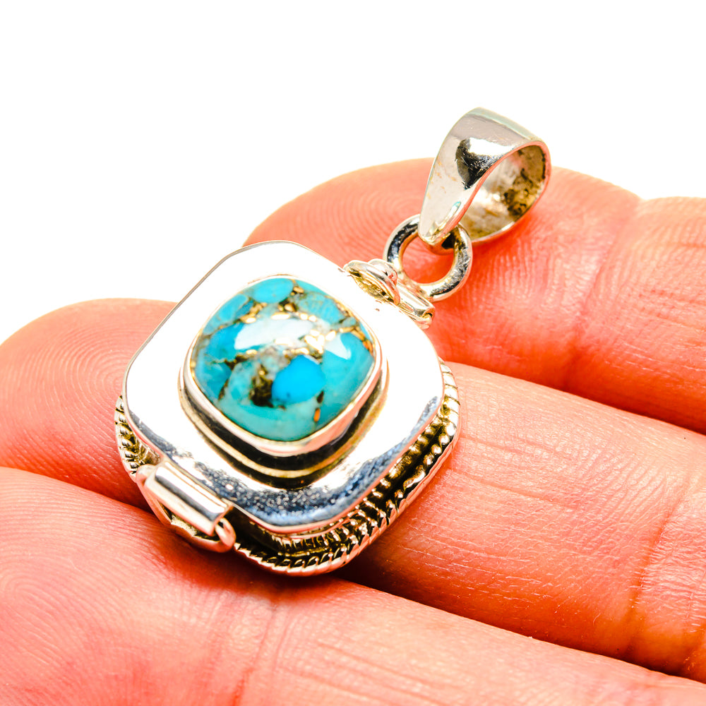 Blue Copper Composite Turquoise Pendants handcrafted by Anasilvercos - PD753754