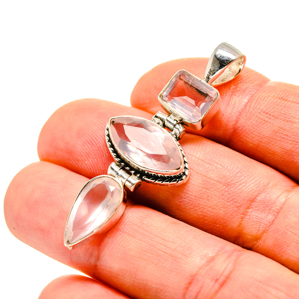 Rose Quartz Pendants handcrafted by Anasilvercos - PD753786