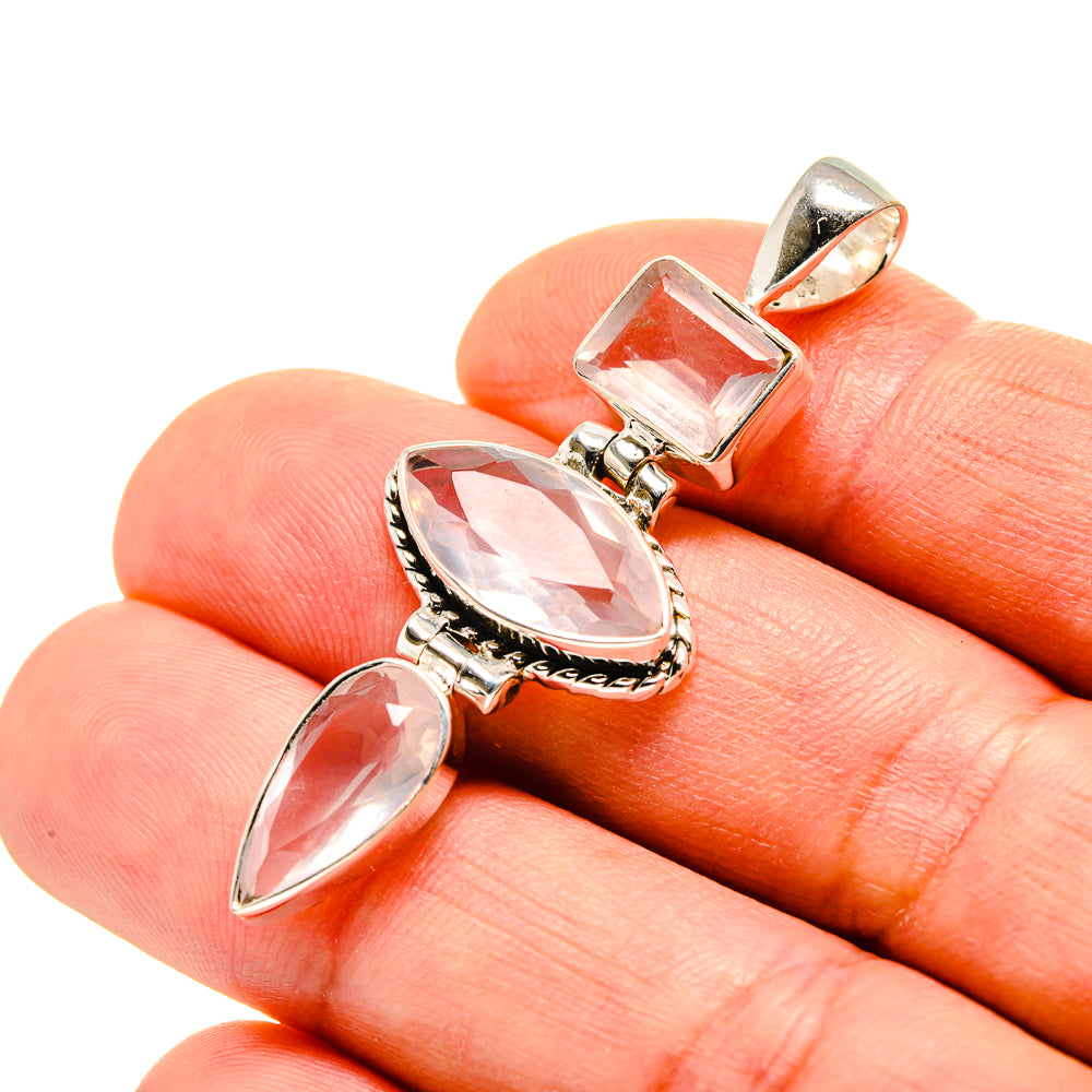 Rose Quartz Pendants handcrafted by Anasilvercos - PD753787