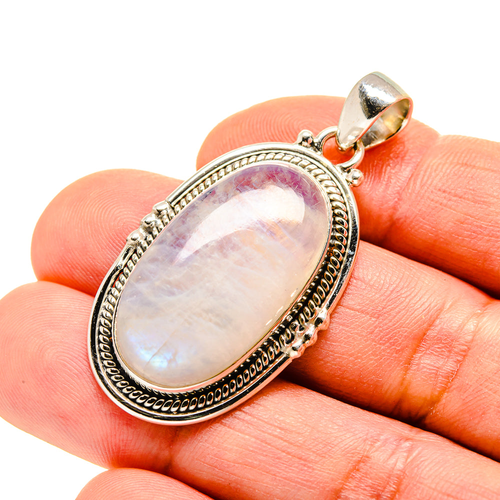 Rainbow Moonstone Pendants handcrafted by Anasilvercos - PD753796