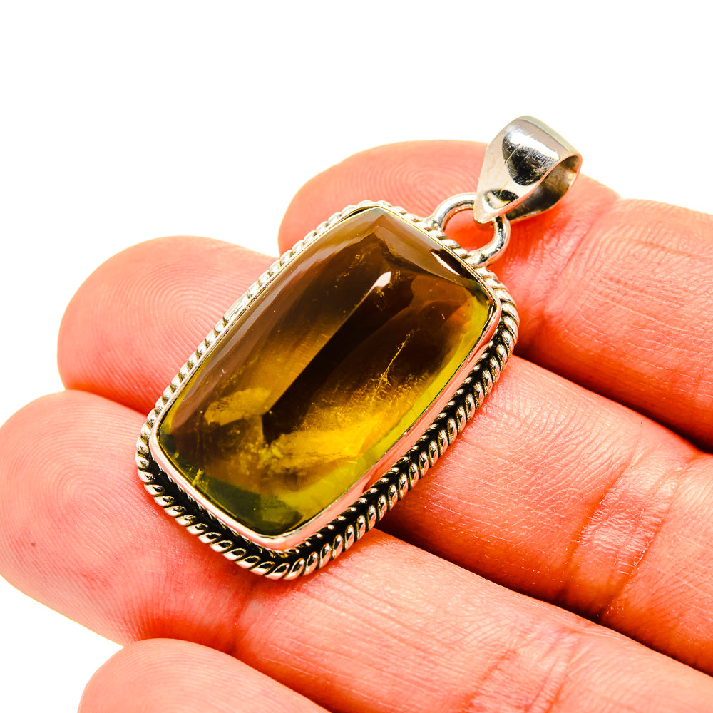 Olive Quartz Pendants handcrafted by Anasilvercos - PD753811
