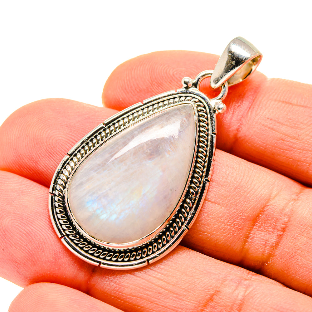 Rainbow Moonstone Pendants handcrafted by Anasilvercos - PD753848