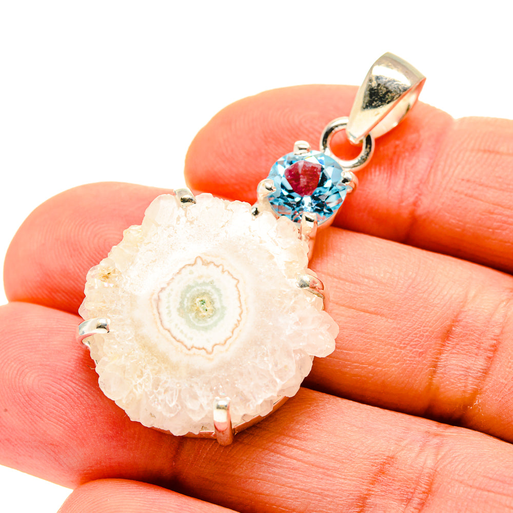 White Solar Quartz Pendants handcrafted by Anasilvercos - PD753861