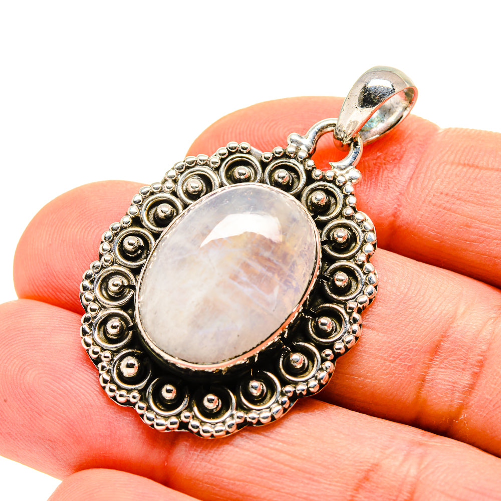 Rainbow Moonstone Pendants handcrafted by Anasilvercos - PD753864