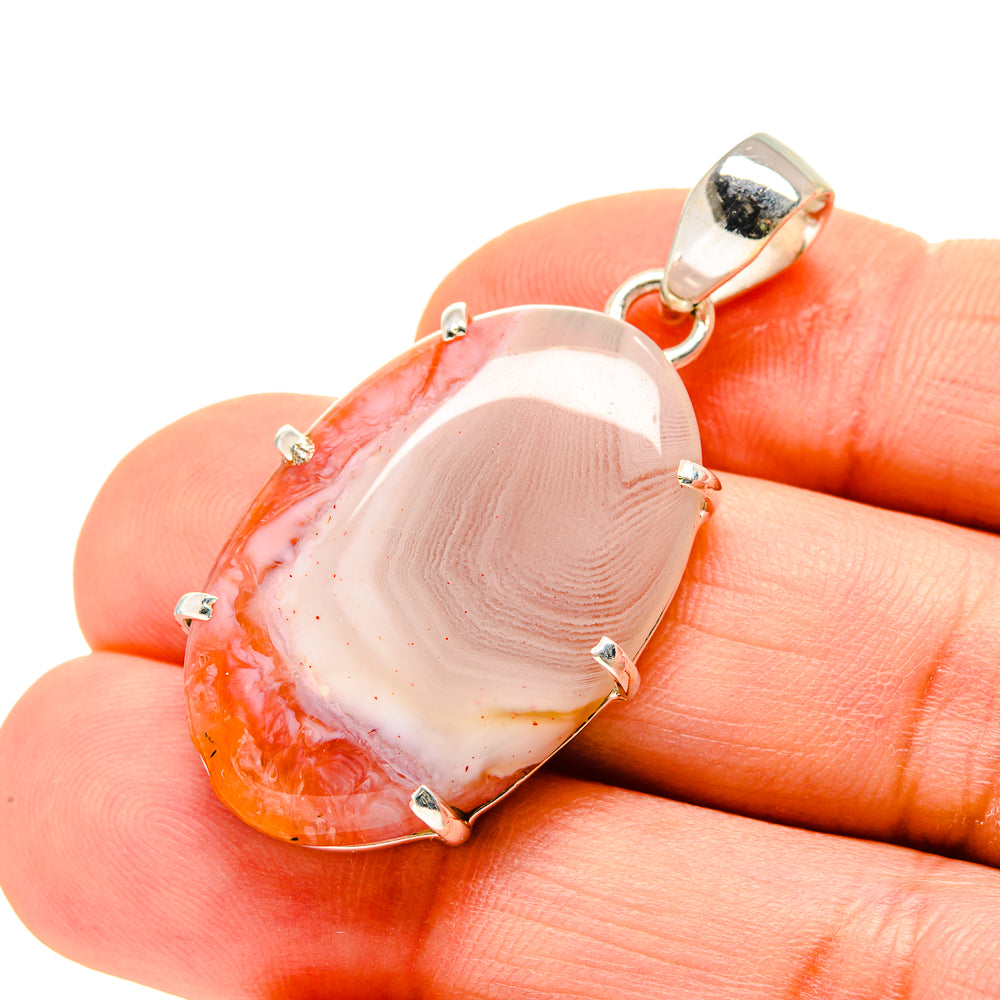 Orange Botswana Agate Pendants handcrafted by Anasilvercos - PD753885