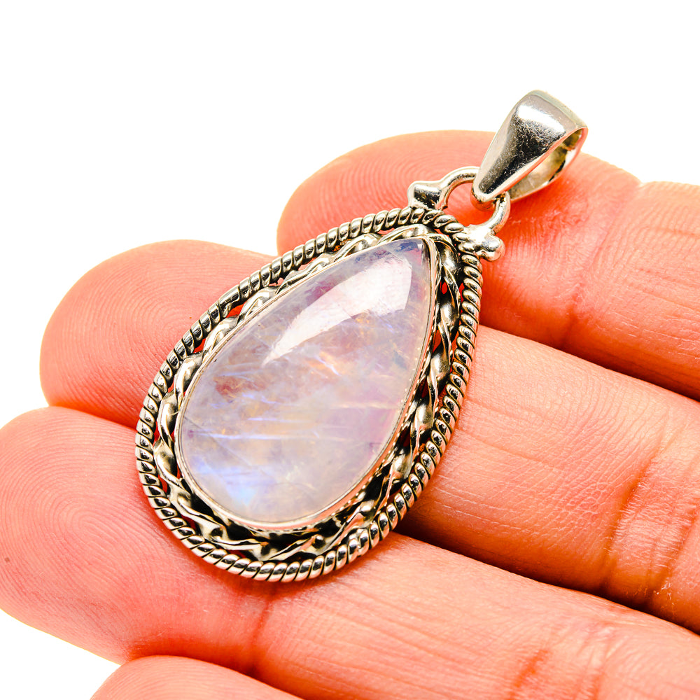 Rainbow Moonstone Pendants handcrafted by Anasilvercos - PD753888