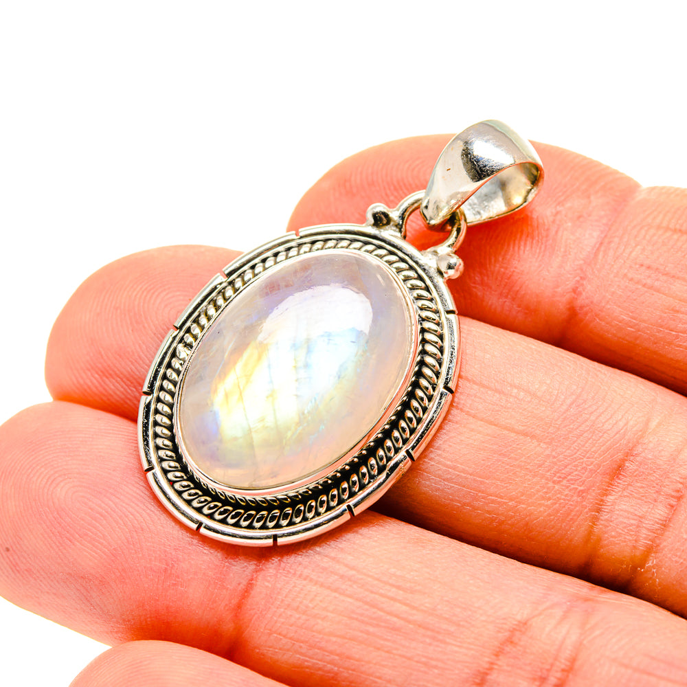 Rainbow Moonstone Pendants handcrafted by Anasilvercos - PD753891