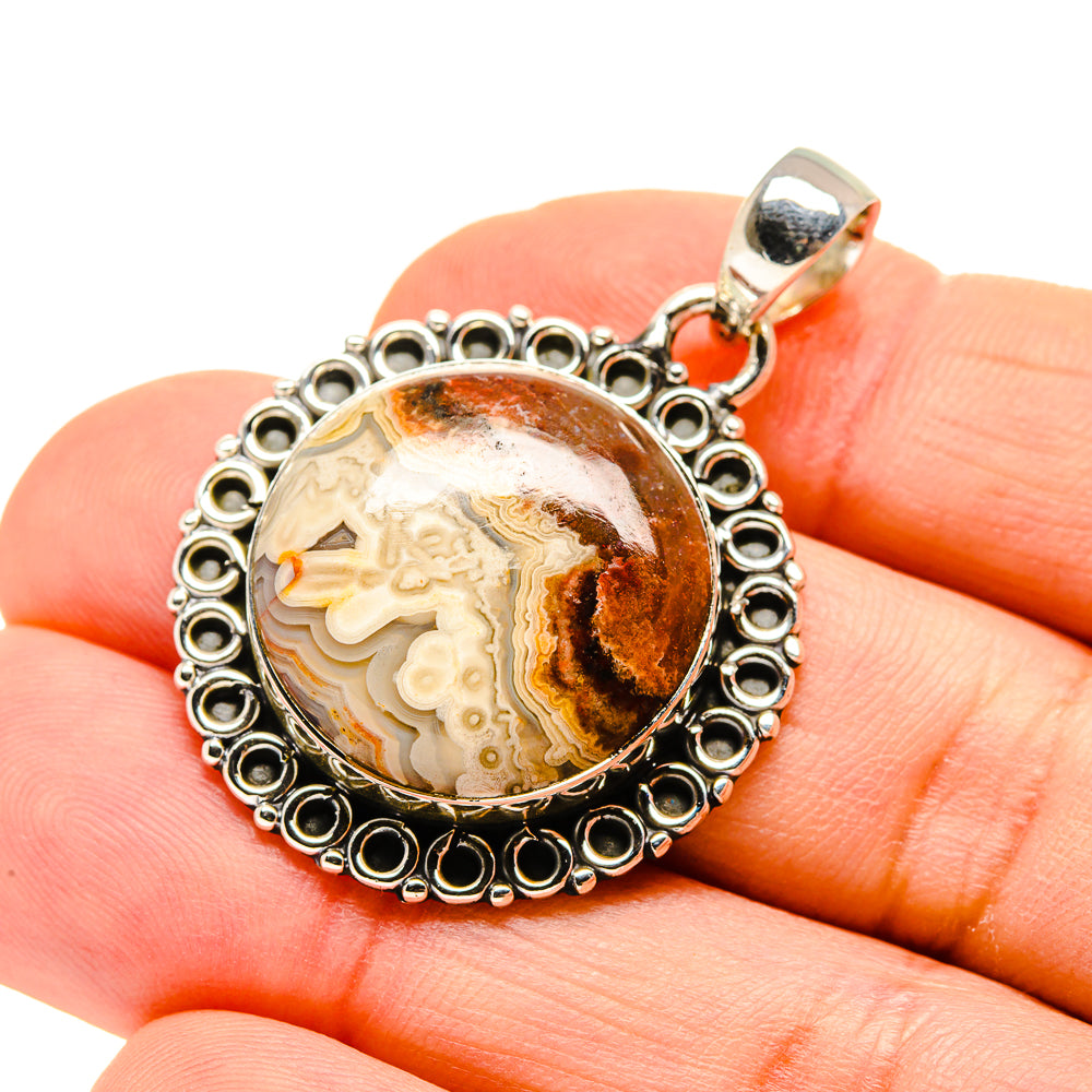 Laguna Lace Agate Pendants handcrafted by Anasilvercos - PD753900