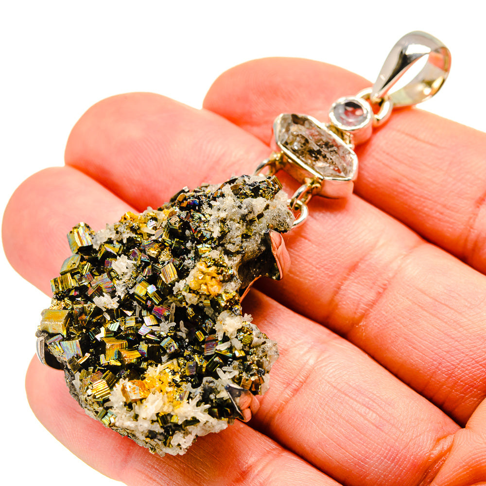 Pyrite Druzy Pendants handcrafted by Anasilvercos - PD753905