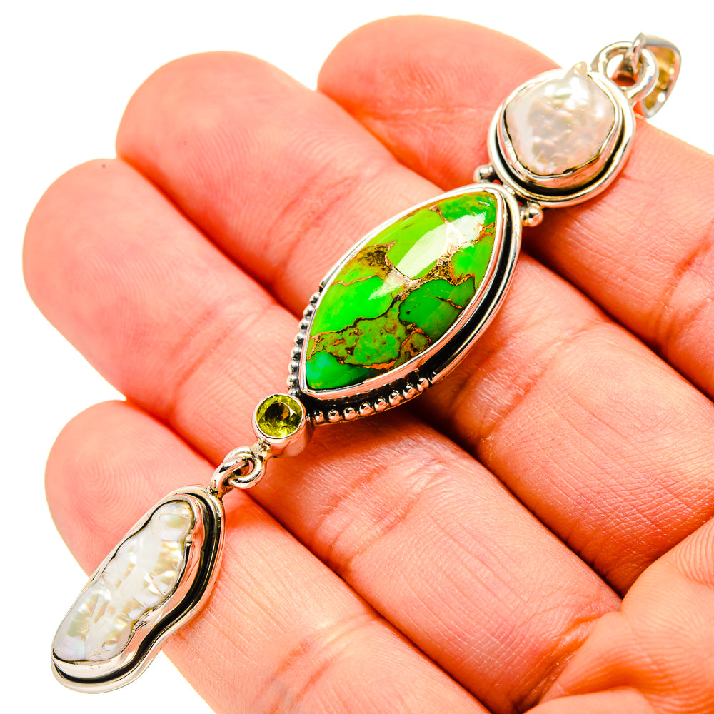Green Copper Composite Turquoise Pendants handcrafted by Anasilvercos - PD753915
