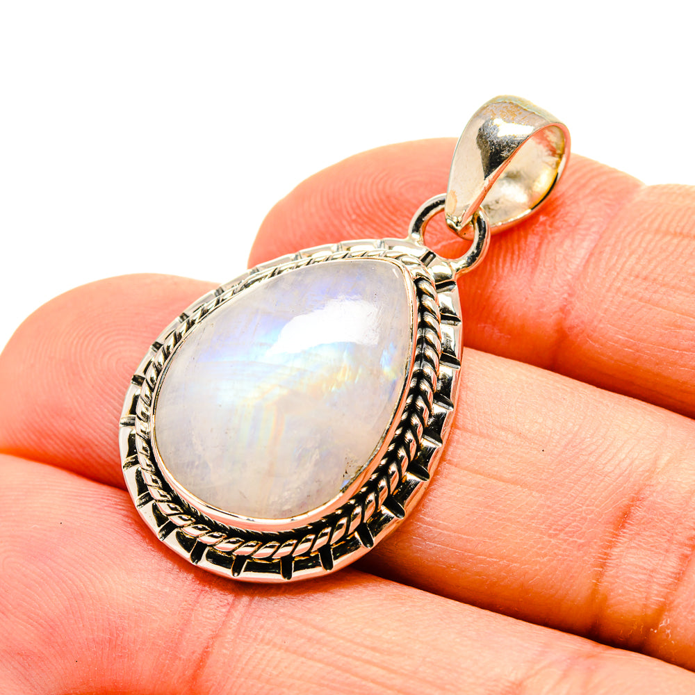 Rainbow Moonstone Pendants handcrafted by Anasilvercos - PD753951