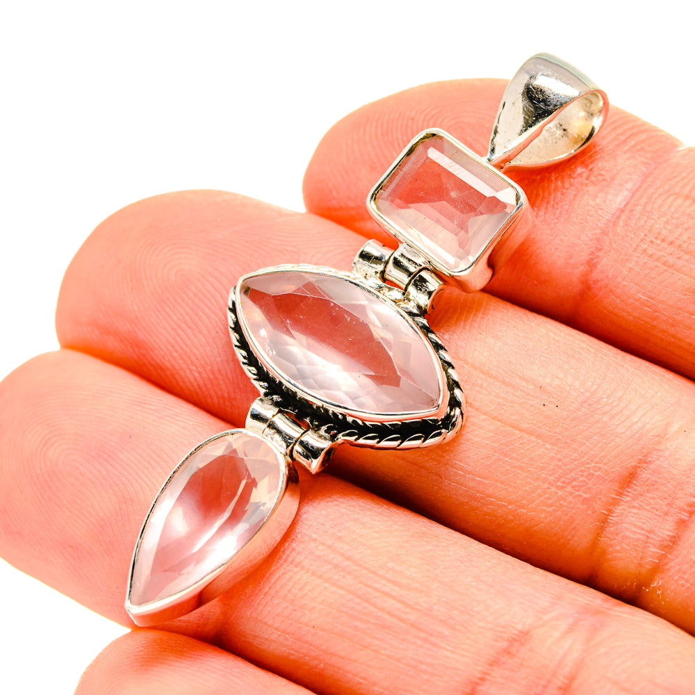 Rose Quartz Pendants handcrafted by Anasilvercos - PD753981