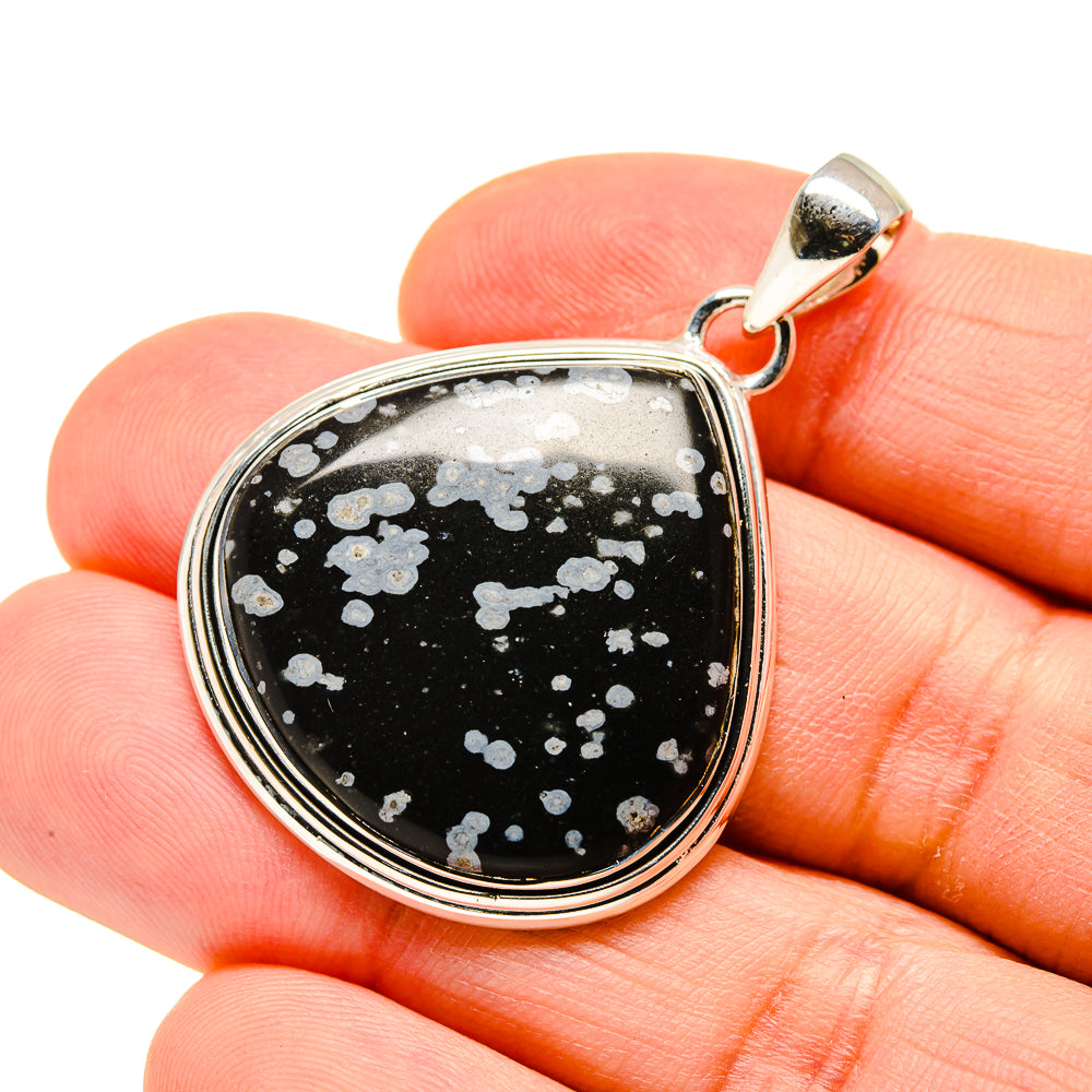 Snowflake Obsidian Pendants handcrafted by Anasilvercos - PD754005